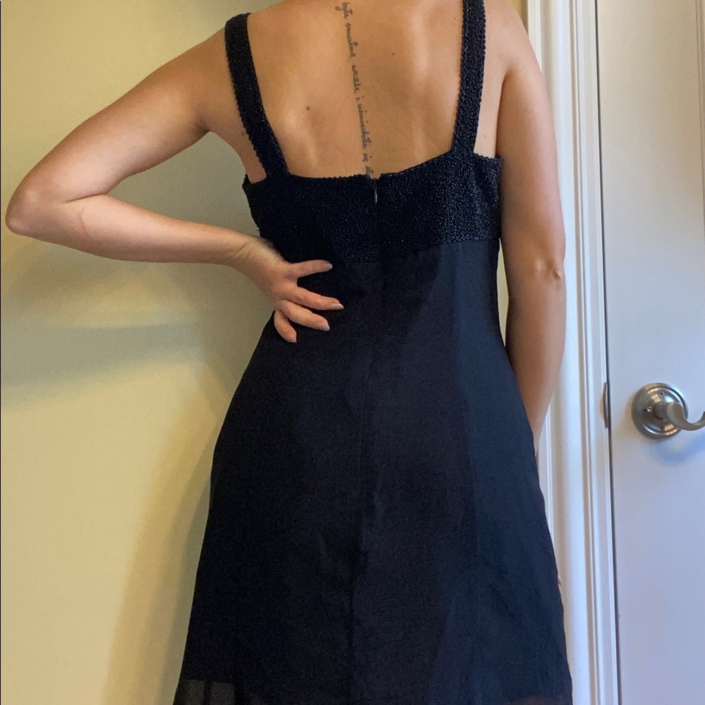 90’s Reggio beaded bust black mini dress women’s size 6 - Picture 2 of 5